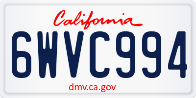 CA license plate 6WVC994
