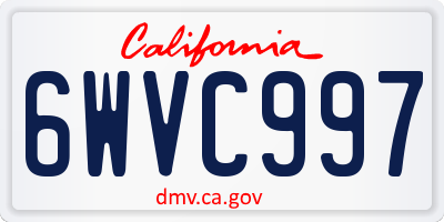 CA license plate 6WVC997