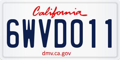 CA license plate 6WVD011