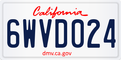 CA license plate 6WVD024