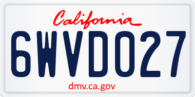 CA license plate 6WVD027
