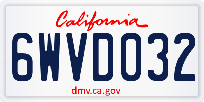 CA license plate 6WVD032