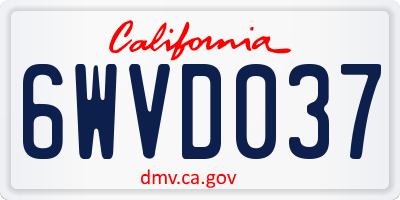 CA license plate 6WVD037
