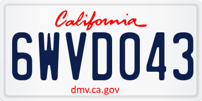 CA license plate 6WVD043