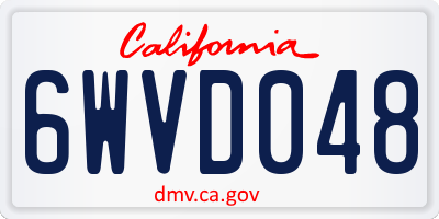 CA license plate 6WVD048
