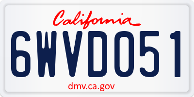 CA license plate 6WVD051