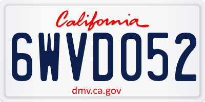 CA license plate 6WVD052