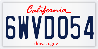CA license plate 6WVD054