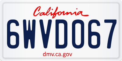 CA license plate 6WVD067
