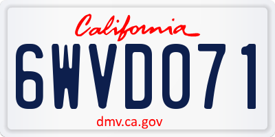 CA license plate 6WVD071