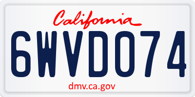 CA license plate 6WVD074