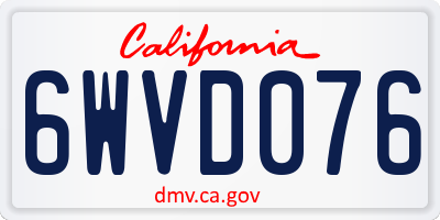 CA license plate 6WVD076