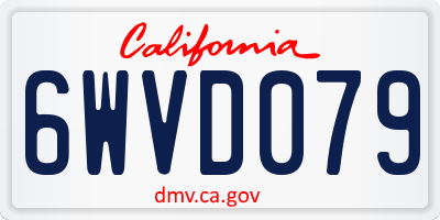 CA license plate 6WVD079