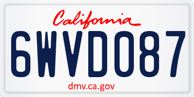 CA license plate 6WVD087