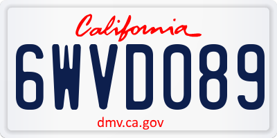 CA license plate 6WVD089