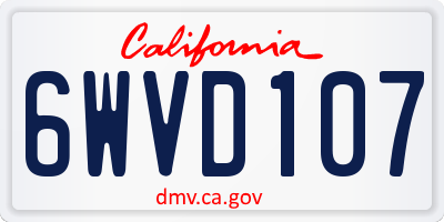 CA license plate 6WVD107