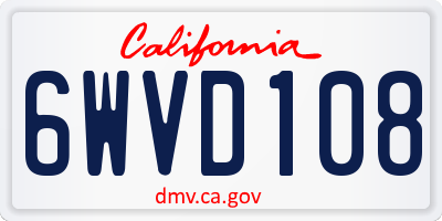 CA license plate 6WVD108