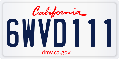 CA license plate 6WVD111
