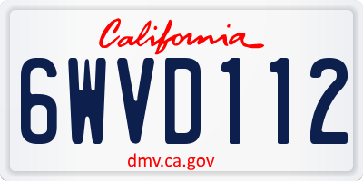 CA license plate 6WVD112