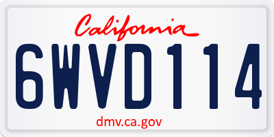 CA license plate 6WVD114