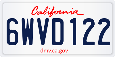 CA license plate 6WVD122