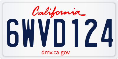 CA license plate 6WVD124