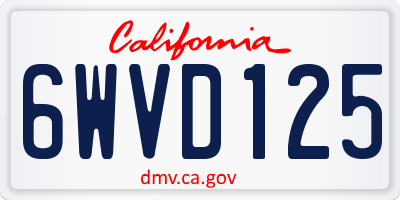 CA license plate 6WVD125