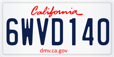 CA license plate 6WVD140