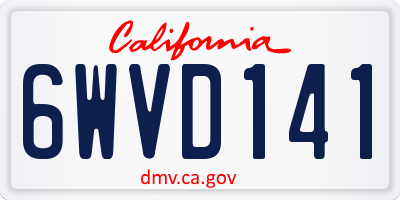 CA license plate 6WVD141