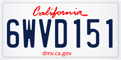 CA license plate 6WVD151