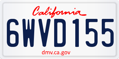 CA license plate 6WVD155