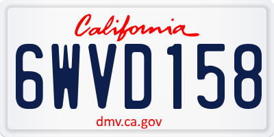 CA license plate 6WVD158