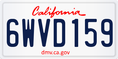 CA license plate 6WVD159