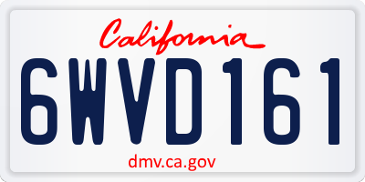 CA license plate 6WVD161