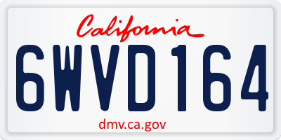 CA license plate 6WVD164