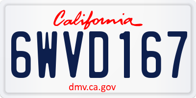 CA license plate 6WVD167