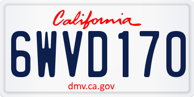 CA license plate 6WVD170