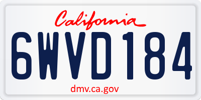 CA license plate 6WVD184