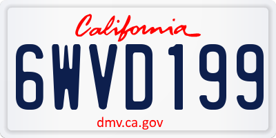 CA license plate 6WVD199