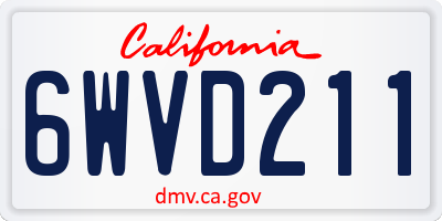 CA license plate 6WVD211