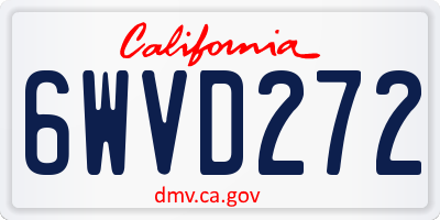 CA license plate 6WVD272