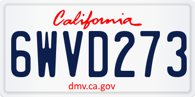 CA license plate 6WVD273