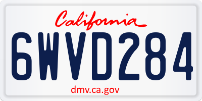 CA license plate 6WVD284