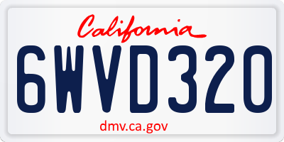 CA license plate 6WVD320