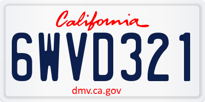 CA license plate 6WVD321