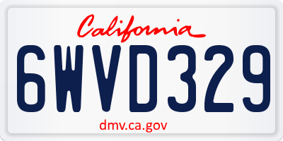 CA license plate 6WVD329