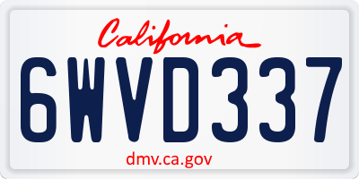 CA license plate 6WVD337