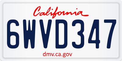 CA license plate 6WVD347