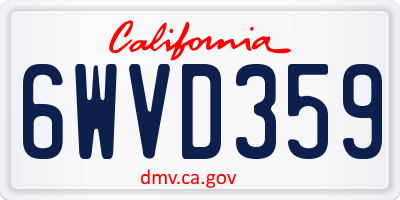 CA license plate 6WVD359