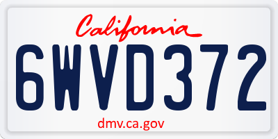 CA license plate 6WVD372
